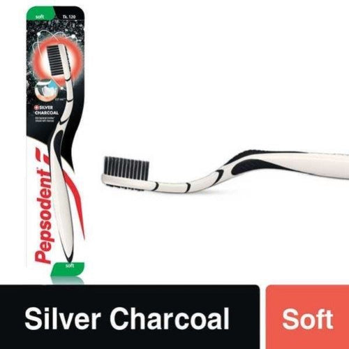 Load image into Gallery viewer, Pepsodent Toothbrush Silver Charcoal Soft
