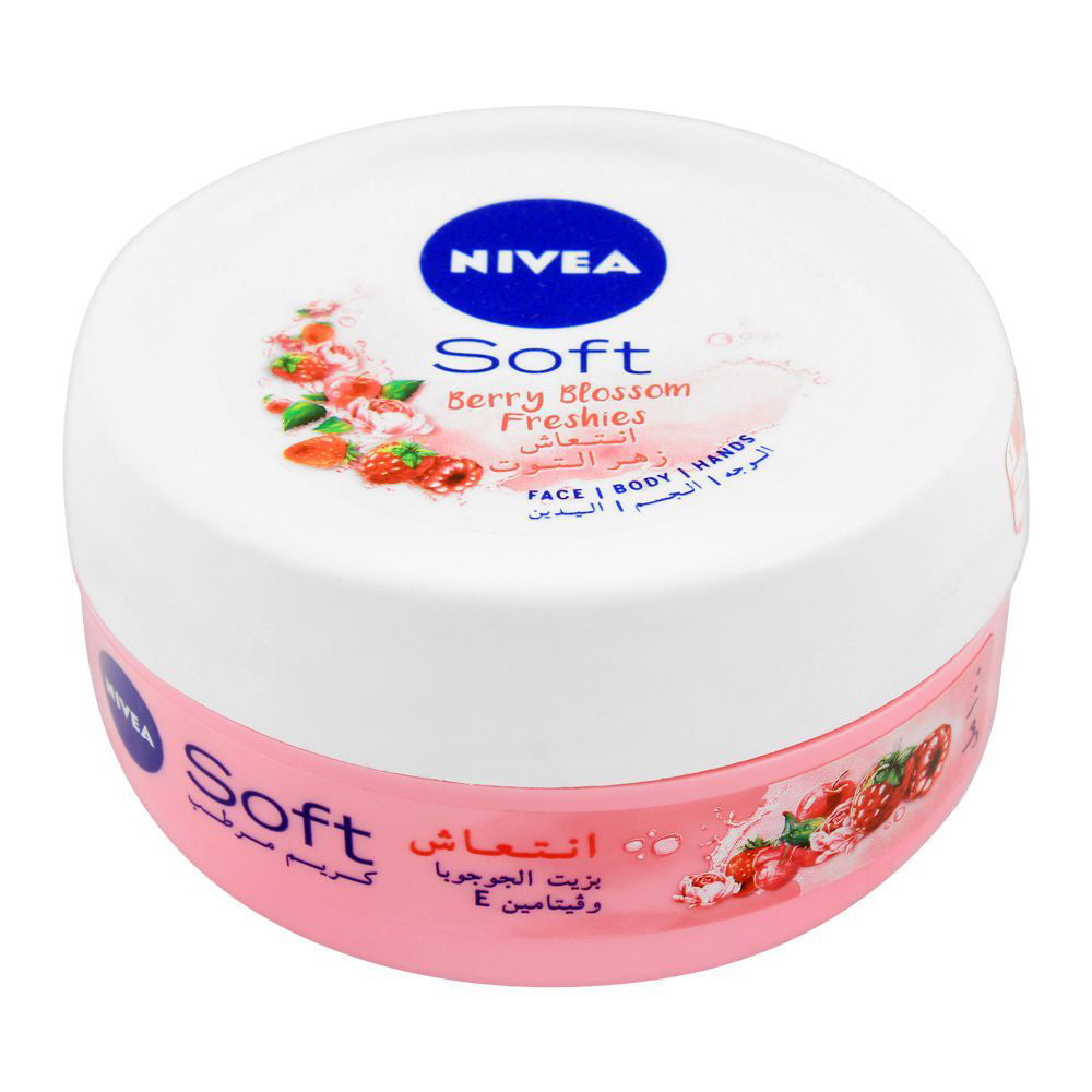 NIVEA Soft, Light Moisturising Cream, Berry Blossom, 200ml