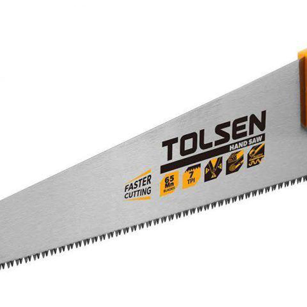 TOLSEN Hand Saw (450mm, 18″) 7 TPI TPR Handle 31071