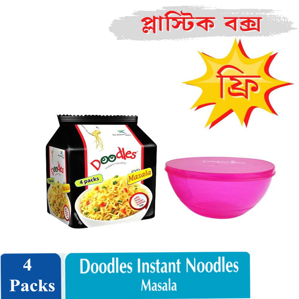Doodles Instant Noodels (Masala) -4Packs With Free Box