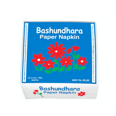 Load image into Gallery viewer, Bashundhara Paper Napkin 13&quot;x13&quot; 1ply 100pcs
