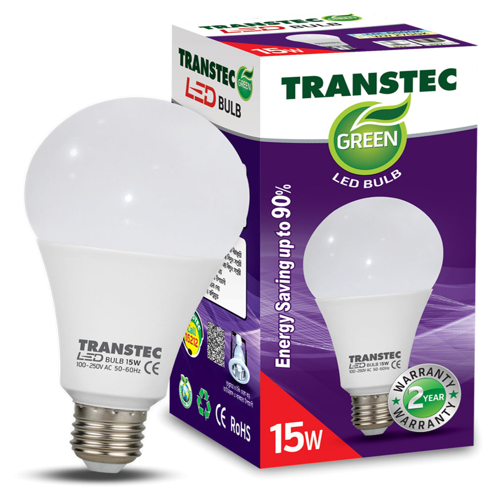 Transtec Green WW LED Bulb (Screw) 15 Watt