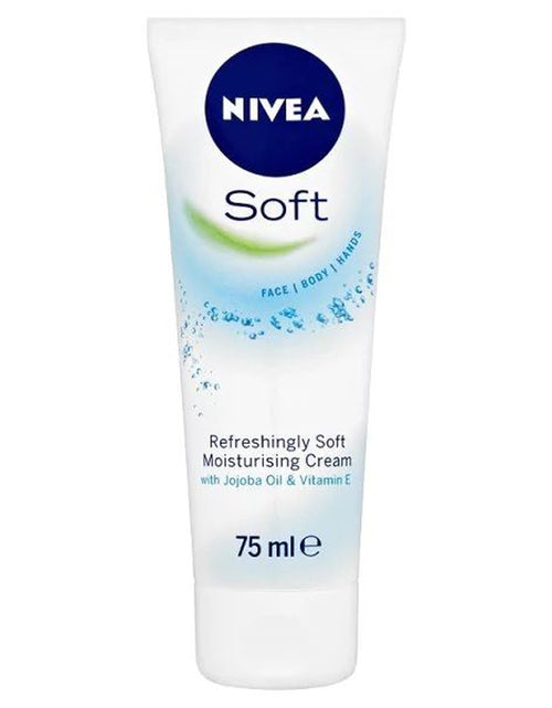 Load image into Gallery viewer, NIVEA Soft Moisturiser Cream for Face Hands &amp; Body for Dry Skin 75ml

